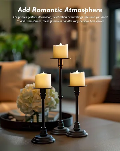 Miniatura 3 de Homemory Paquete de 24 Velas Sin Llama de Más de 400 Horas con Control Remoto, Velas Votivas LED con Temporizador de 2/4/6/8H, Luces de Té que