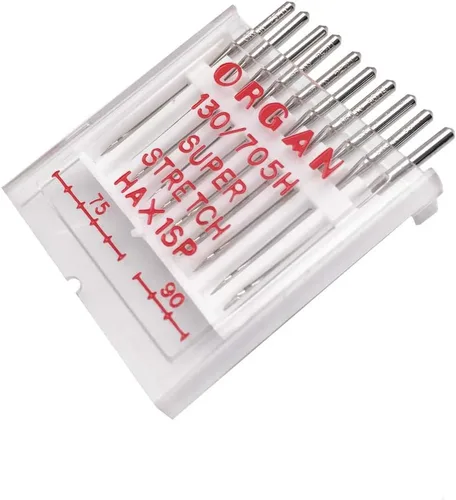 Miniatura 3 de Fbshicung Agujas de órgano Serger #75 - #90 Combo HAx1SP Agujas para tejido de punto elástico Aguja anti-salto