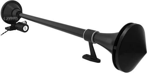 Miniatura 4 de Vixen Horns Bocina de tren para barco/camión/automóvil. Bocina de aire impermeable negra doble trompeta + cubierta. Db súper fuerte. Acabado