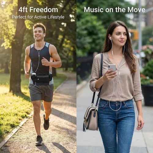 Miniatura 4 de Paquete de 2 auriculares para iPhone, auriculares con cable con control remoto integrado para controlar la música, llamadas telefónicas y volumen