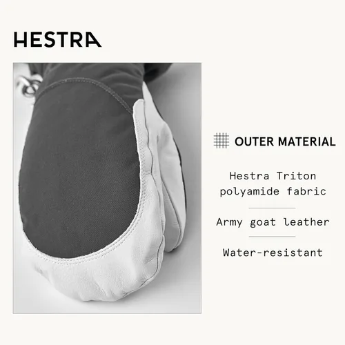 Miniatura 2 de Hestra Heli - Guante de esquí para mujer, manoplas de nieve clásicas de cuero para esquí, snowboard y montañismo (ajuste de mujer)