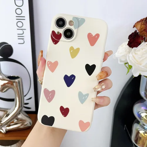 Miniatura 19 de Funda protectora para iPhone 12 para mujeres y niñas, diseño lindo de silicona suave, protección de cámara con forma de corazón, para iPhone 12