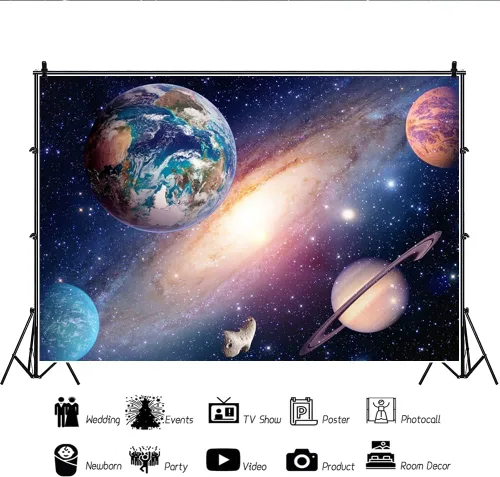 Miniatura 3 de Fondo de 5 x 3 pies con temática del espacio exterior del universo del sistema solar, universo, galaxia, fotografía, fondo, Vía Láctea, ciencia