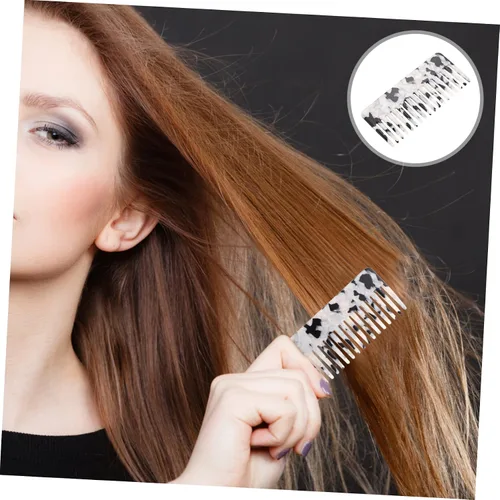 Miniatura 9 de Beaupretty Peine de dientes anchos antiestático de 4.52 pulgadas para desenredar cabello húmedo y seco con agarre cómodo y masaje en el cuero
