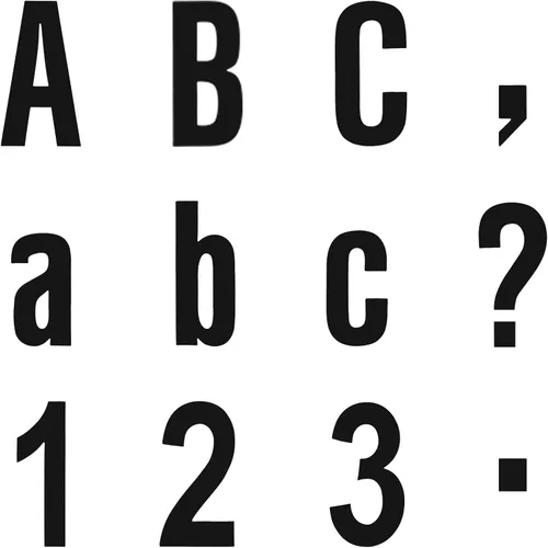 Miniatura 7 de Tenare Juego de 134 letras coloridas del alfabeto de 5 pulgadas, letras del alfabeto, números y recortes de puntuación para tablón de anuncios, Negro