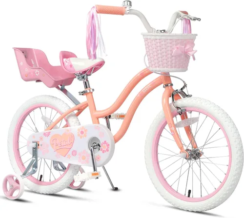 Miniatura 16 de Glerc Petal Girls Bike 12-18 Inch for Ages 2-9, Kids Bike with Training Wheels, Basket & Streamers, Princess Style Kids Bicycle, for Girls