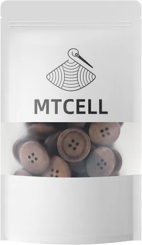 Miniatura 5 de MTCELL 50 botones clásicos de madera, 1 pulgada (0.984 in) de diámetro, marrón, para proyectos de costura