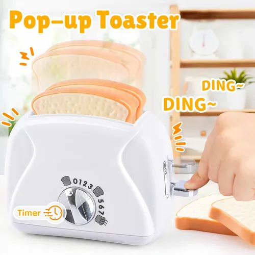 Miniatura 5 de Juegos de Cocina de Juguete para Niños, Accesorios de Cocina de Juguete para Niños de 4-8 y 3-5 Años, Juguetes de Electrodomésticos de Cocina, Blanco