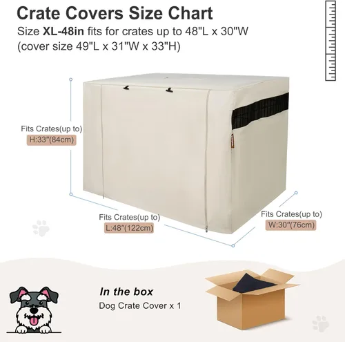 Miniatura 6 de HiCaptain - Cubierta de doble puerta para jaula de perro (para cajas de alambre de 24 30 36 42 48 pulgadas)