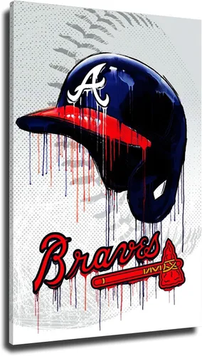 NOUCAN - Póster de béisbol de la ciudad de Atlanta, arte de pared para sala de estar, imagen grande para los fanáticos NOUCAN (12 x 18 pulgadas, sin