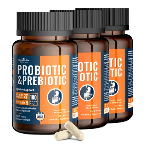 100 mil millones de probióticos para hombres y mujeres 27 cepas 5 prebióticos orgánicos para la salud intestinal y del sistema inmunológico, combate