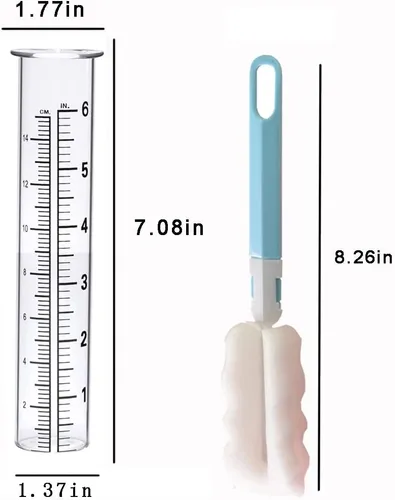 Miniatura 4 de BIUWING Tubo de repuesto para medidor de lluvia de 6 pulgadas para patio, jardín y hogar al aire libre, con cepillo de tubo, mejor calificado, 2