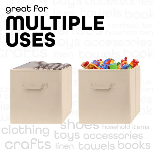 Miniatura 5 de Contenedores de almacenamiento de cubos de 11 x 11 pulgadas, paquete de 2, cubos de almacenamiento de 11 pulgadas para dormitorio, sala de estar
