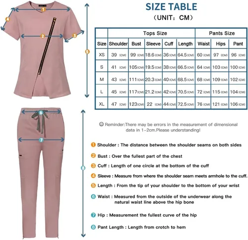 Miniatura 6 de niaahinn Scrub for Women Medical Scrub Sets - Conjunto de uniforme de lactancia y pantalones deportivos, traje dental