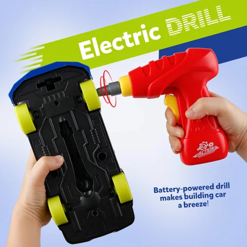 Miniatura 3 de Coogam Auto de carreras desmontable con herramienta de destornillador eléctrico, juguete de habilidad motora fina, juego de construcción