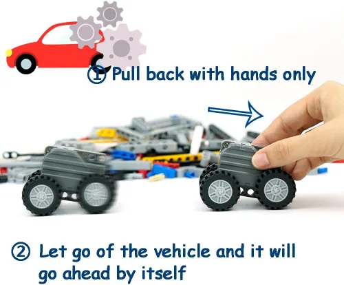 Miniatura 4 de 544 PIEZAS Conjuntos de Piezas Técnicas, Kit de Motor de Arrastre, Vigas, Brazo de Elevación, Marco de Repuesto Extra, Neumáticos de Coche, Ruedas