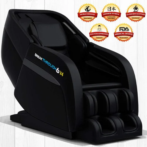 Miniatura 5 de Silla de masaje 3D reclinable 6 v4 Gravedad cero con calefacción Masajeador de cuerpo completo Shiatsu de tejido profundo Estiramiento de yoga