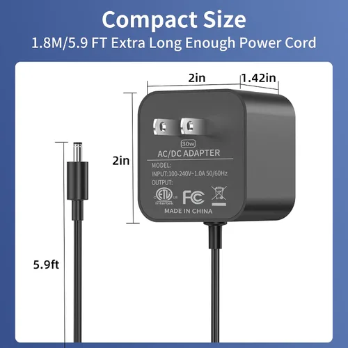 Miniatura 7 de Adaptador de corriente de 30 W para Amazon Echo (4.ª generación) Echo (3ª generación) Echo Show 10 (3ª generación) Echo Show (2.ª generación) Echo