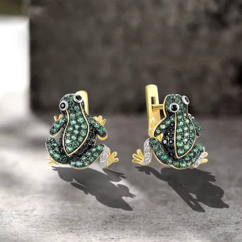Miniatura 3 de Santuzza Aretes de plata de ley 925 chapados en oro para mujer