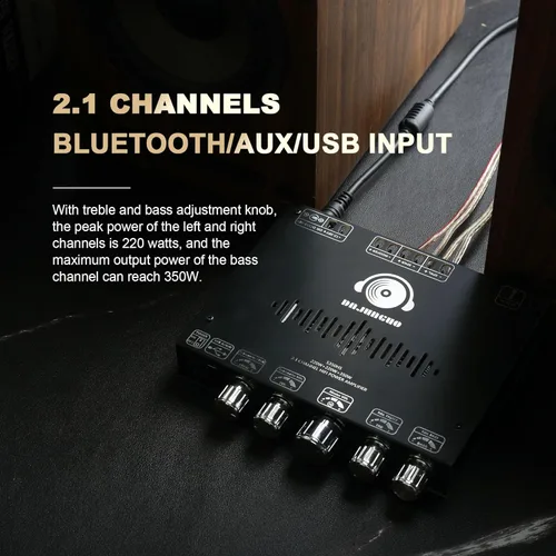 Miniatura 4 de S350HS TPA3251 Placa amplificador de potencia Bluetooth con subwoofer 2.1 canales 220W × 2+350W, módulo amplificador de potencia de audio de 12 V-38