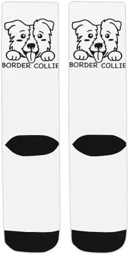 Miniatura 4 de Calcetines blancos para mujeres y hombres, lindo diseño con borde collie para perros en ellos, genial diseño novedoso para el trabajo, gimnasio