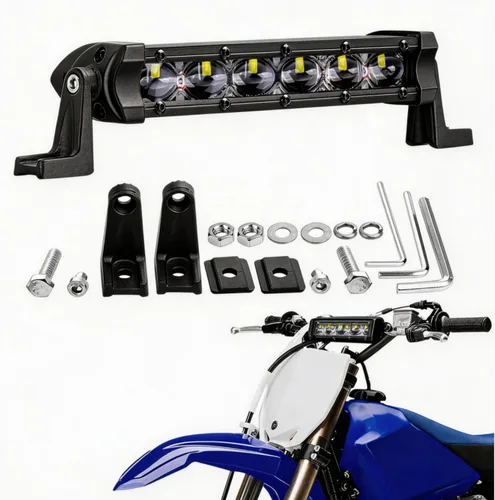 YCHOW-TECH - Barra de luz LED de 6 pulgadas, barra de luz de inundación de 48 W, carcasa de aluminio, 6000 K, blanco, impermeable, 12 V, 24 V, luz