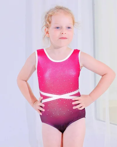 Miniatura 2 de BAOHULU Leotardos para niñas, pantalones cortos de gimnasia bordados con purpurina