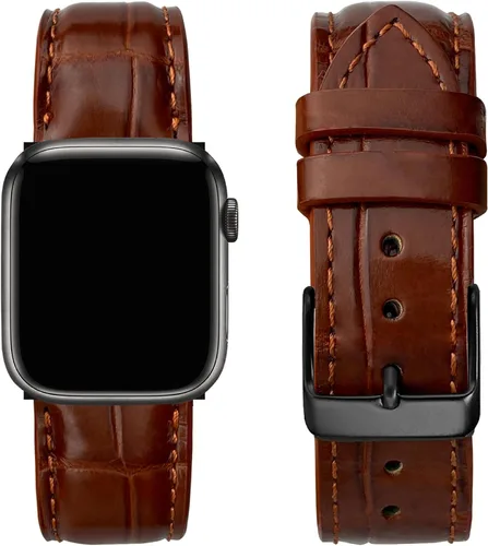 Miniatura 16 de AIIigator - Correa de reloj hecha a mano de cuero compatible con Apple Watch Ultra de 1.929 in 1.772 in 1.732 in 1.654 in 1.614 in 1.575 in 1.496 in