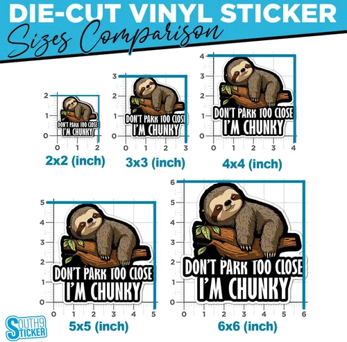 Miniatura 4 de Calcomanías divertidas de vinilo troqueladas con texto en inglés "Don't Park Too Close I'm Thick", divertidas calcomanías de vinilo troqueladas