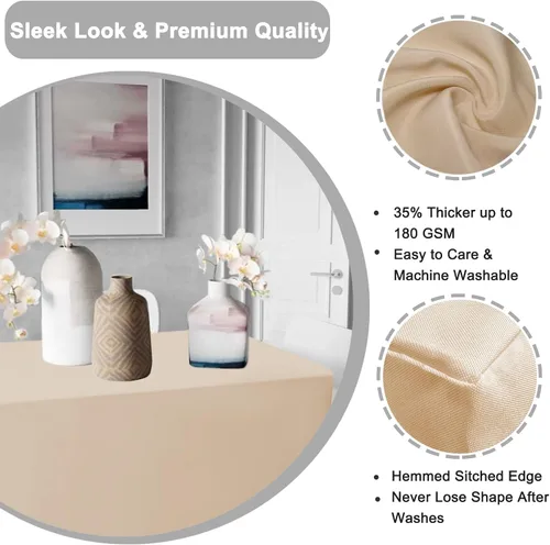 Miniatura 3 de PLOYMONO - Juego de 2 manteles ajustables, mantel de longitud hasta el suelo para mesa rectangular de 4 pies (122x61 cm) de poliéster, ideal