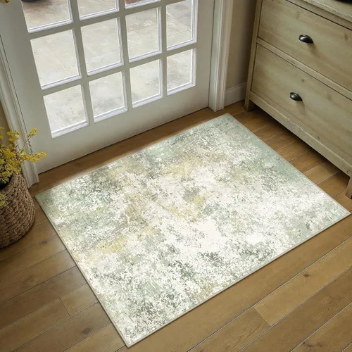 Miniatura 22 de HUGEAR Alfombra de entrada de 2 x 3 pulgadas, color beige, lavable a máquina, alfombra abstracta para puerta de entrada, alfombra