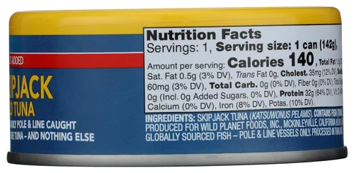 Miniatura 3 de Wild Planet Skipjack Atún salvaje, sin sal añadida, pescado enlatado, atún enlatado, capturado de forma sostenible, sin OMG, Kosher, sin gluten