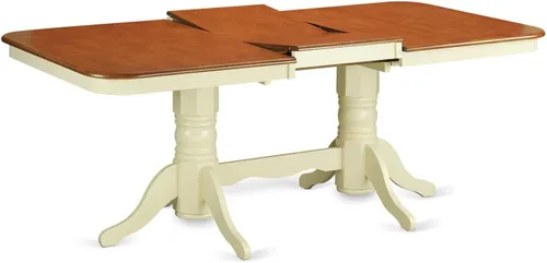 Miniatura 6 de East West Furniture NAPL9-WHI-W Juego de mesa de comedor de 9 piezas incluye una mesa de comedor rectangular con hoja de mariposa y 8 sillas