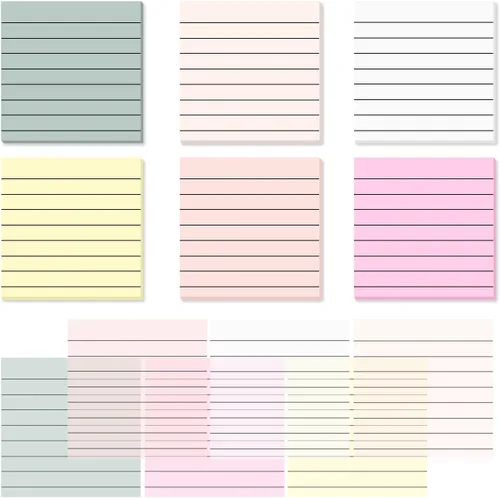 Temiary 6 blocs de notas adhesivas transparentes con líneas, nota adhesiva transparente, impermeable, transparente, marcadores adhesivos