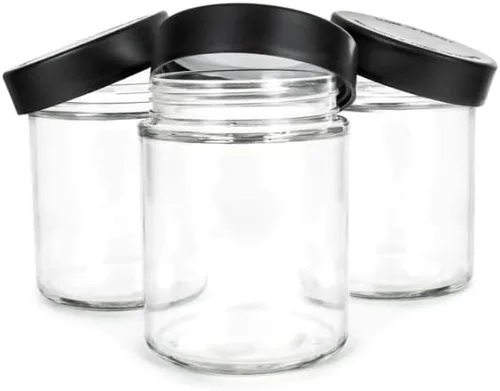 Miniatura 6 de Tarros de vidrio de 18 onzas con tapas negras - 0.99 oz - 48