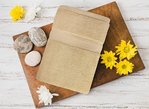 Miniatura 7 de Towel and Linen Mart - Juego de 4 toallas de baño, color beige, tacto suave, lujoso, secado rápido, extra absorbente, 100% algodón hilado en anillo
