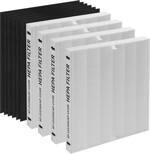 Miniatura 9 de Paquete de 2 filtros de repuesto AP-1512HH, compatibles con Coway AP-1512HH Mighty Purifier, parte # 3304899, con 4 filtros de carbono adicionales