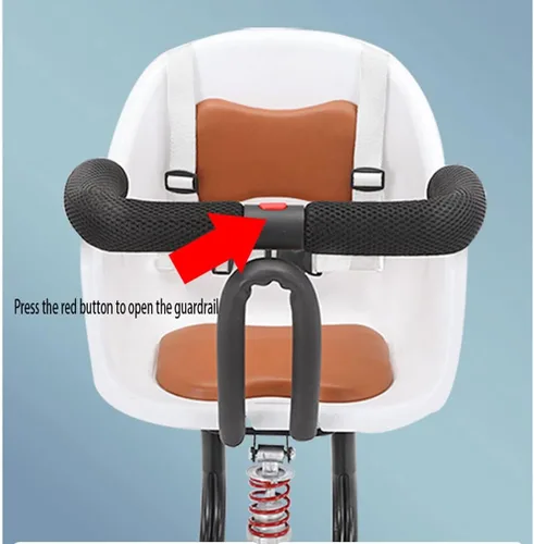 Miniatura 3 de Asiento de bicicleta para niños, asiento de bicicleta para niños, asiento de bicicleta desmontable para niños, asiento para niños con barandilla