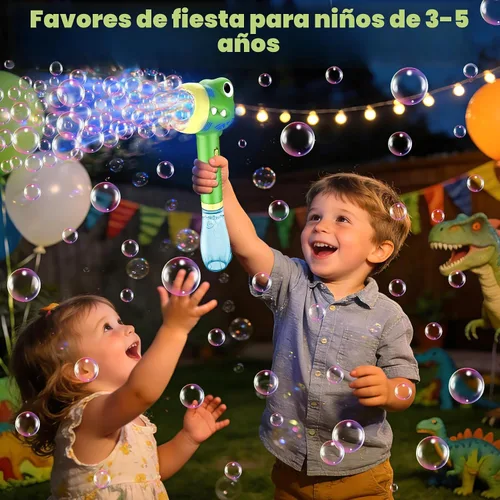 Miniatura 5 de Varita de juguetes de burbujas de dinosaurio para niños: juguetes al aire libre para niños pequeños y niñas, diversión de burbujas para fiesta