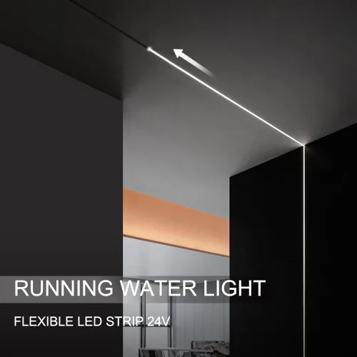 Miniatura 7 de 32.8 ft/Roll DC24V WS2811 Horse Race - Tira LED de 120 leds/m, luz que fluye agua corriente con controlador de panel táctil, blanco natural, cálido
