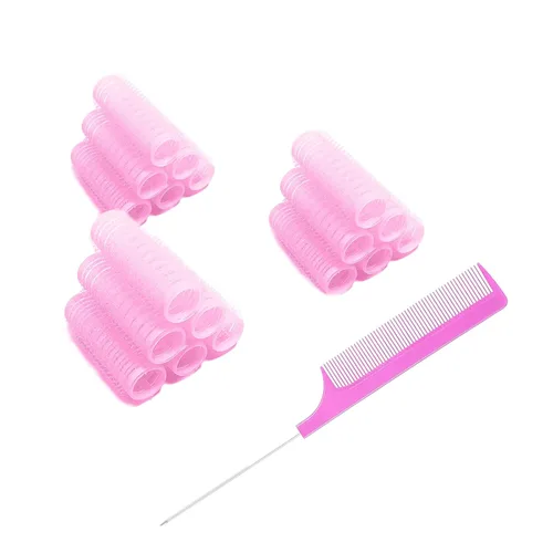 18 rizadores de pelo pequeños con autoagarre, sin calor, rizadores de peluquería, rizadores de peluquería para bricolaje, rizadores de pelo rizados,