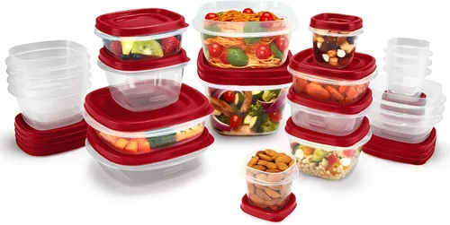 Miniatura 6 de Rubbermaid Brilliance - Juego de 14 tapas de plástico para almacenamiento y recipientes de alimentos a prueba de fugas, transparentes, con tapas