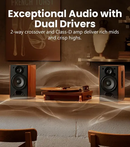 Miniatura 3 de Edifier R1380T Altavoces alimentados para estanterías, monitores de campo cercano activos estéreo 2.0, altavoz de monitor de estudio, 42 vatios RMS
