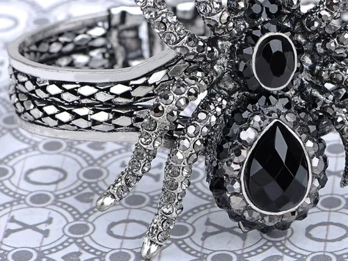 Miniatura 2 de Pulsera con araña Alilang, metálica, para fiesta de Halloween