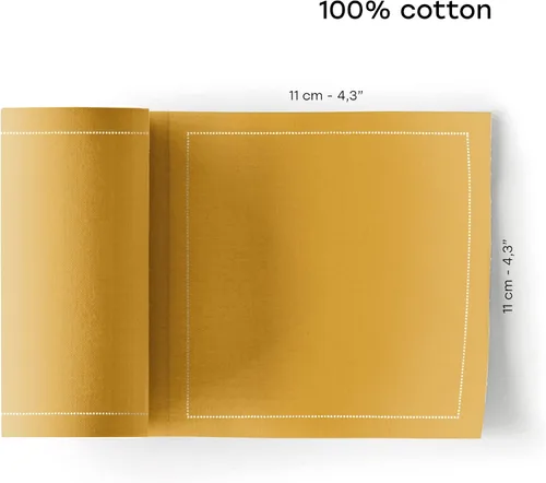 Miniatura 4 de Servilleta de Cóctel de Algodón - 4.5 x 4.5 in - 50 unidades por rollo - Curry