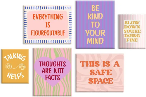 Miniatura 24 de Póster artístico de pared de salud mental, lienzo motivacional, decoración de pared, terapia, oficina, póster bohemio, impresiones inspiradoras