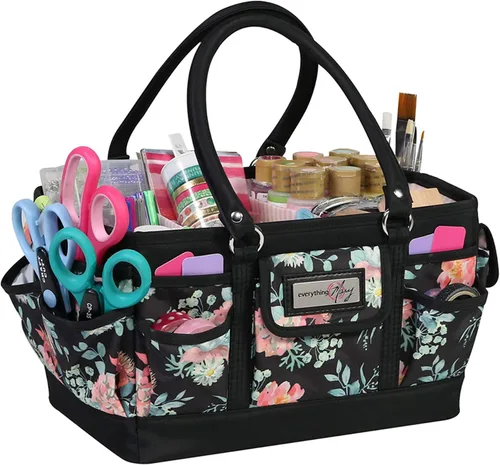 Miniatura 13 de Everything Mary Junior Deluxe Store & Tote Organizer - Bolso negro para manualidades con asas, organizador de almacenamiento plegable para álbumes