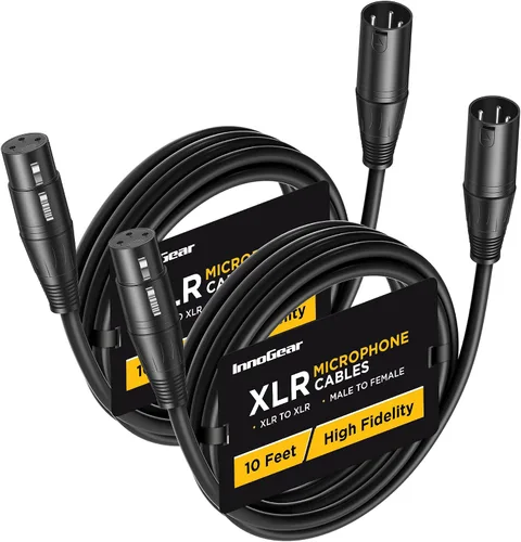 Miniatura 11 de InnoGear XLR - Cables de micrófono, 3 pies, paquete de 2 cables de cobre sin oxígeno macho a hembra de 3 pines, cable de micrófono XLR equilibrado