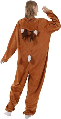 Miniatura 6 de ReneeCho Pijama de Navidad con reno para adultos, disfraz de ciervo para hombre y mujer