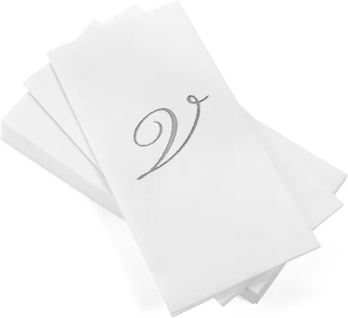 Miniatura 13 de AH AMERICAN HOMESTEAD Servilletas desechables – Servilletas doradas con monograma para invitados, servilletas acolchadas como tela para baño